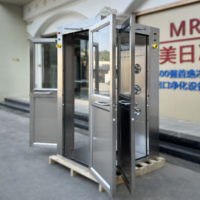 Customized Three-Doors Stainless Steel 304 Vertical Air Flow Cleanroom Air Shower Room
