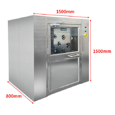 Oversized Floor-to-Ceiling Stainless Steel Air Shower with Double Sliding Doors for Clean Room Pass Through