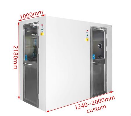 Customized 360° Rotating Air Outlet Air Shower Room with 304 Stainless Steel and HEPA Filtration