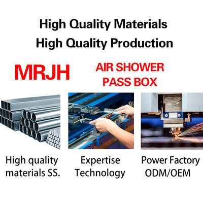 MRJH Single Story Manual Control Interlock Door Exterior Lank Finish Cold Rolled Sheet Interior Ss. Air shower Pass Box
