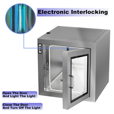 GMP-Compliant 304 Stainless Steel Pharma Grade Pass Box with UV Sterilization and Mechanical Interlock