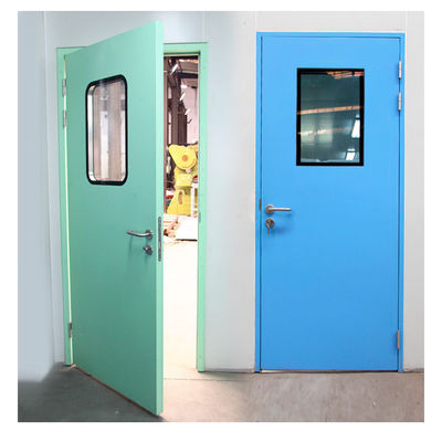 Modern Polymer Cleanroom Steel Door with Double Glazing and Sound Insulation for Hospitals