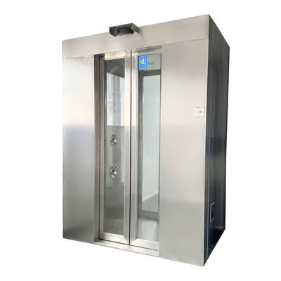 Recessed Auto Sliding Door Air Shower with 201 Stainless Steel and Compact Design for Cleanroom Decontamination
