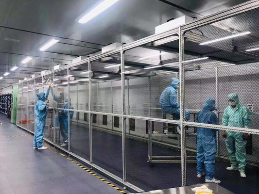 Custom Cleanroom Enclosure with 304 Stainless Steel Frame, ISO Class 5 Compliance, and 34× FFU HEPA Filtration