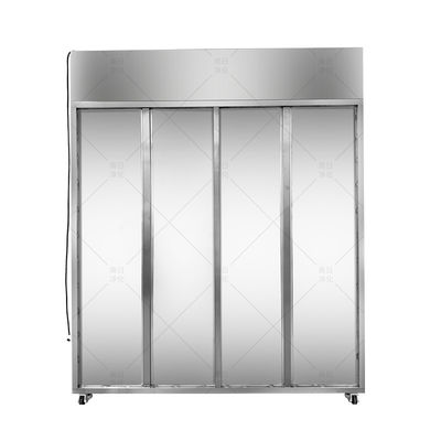 Stainless Steel Cleanroom Garment & Shoe Cabinet | Dual-Zone ISO 14644 | 40-Person Capacity