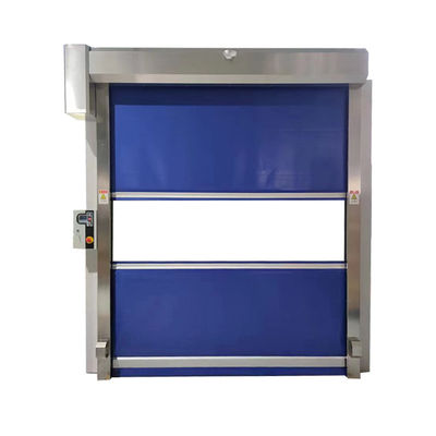 High-Speed Roll-Up Door with 0.8mm Reinforced PVC Curtain and 0.6-2.5m/s Adjustable Speed featuring Emergency Reverse Safety