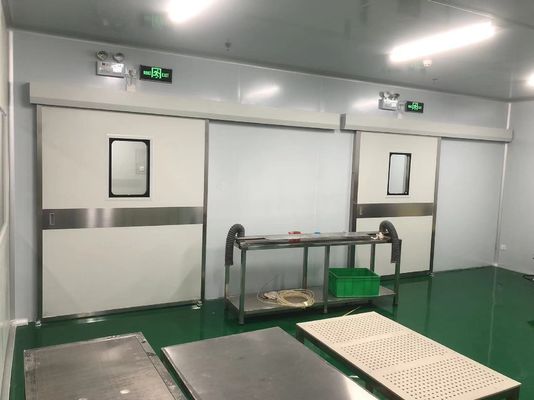 Industrial Automatic Sliding Steel Door with 1500kg Load Capacity IP65 Weatherproof and ISO 14644 Compliance