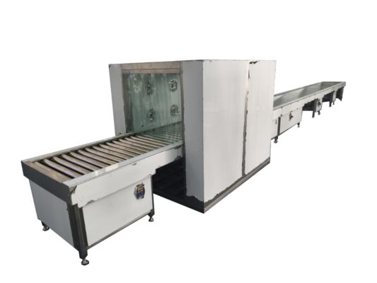 Powered Roller Conveyor Air Shower with Dual HEPA Filters and 304 Stainless Steel Frame for ISO 14644 & GMP Compliant Cleanroom Transfer System