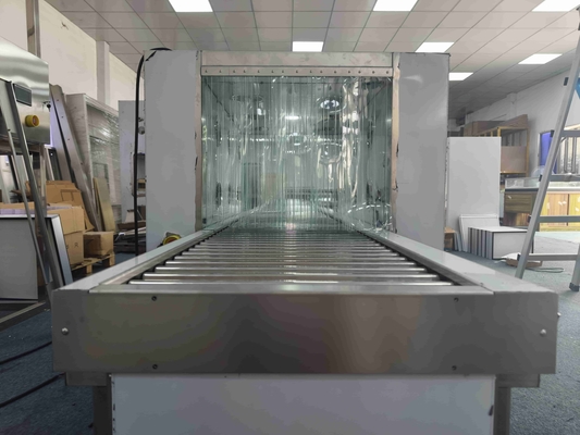 Powered Roller Conveyor Air Shower Pass-Through Box | Cleanroom Transfer System