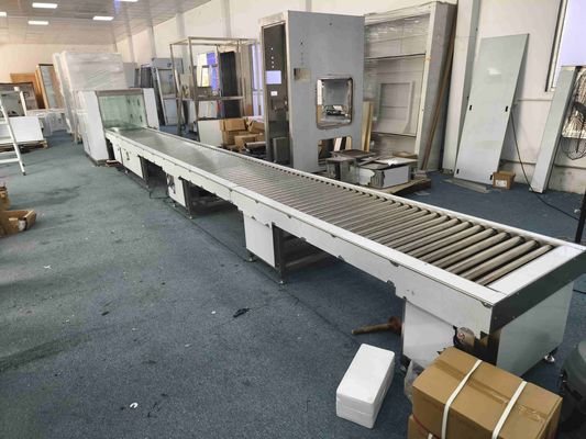 Powered Roller Conveyor Air Shower with Dual HEPA Filters and 304 Stainless Steel Frame for ISO 14644 & GMP Compliant Cleanroom Transfer System