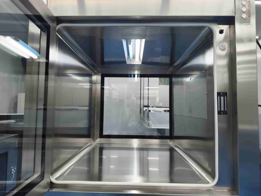 Dual-Chamber Stainless Steel Electronic Interlock Pass Box with UV Sterilization for Cleanroom Contamination Control