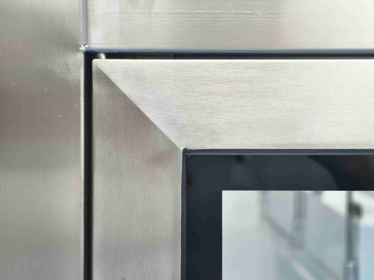 Dual-Chamber Stainless Steel Electronic Interlock Pass Box with UV Sterilization for Cleanroom Contamination Control