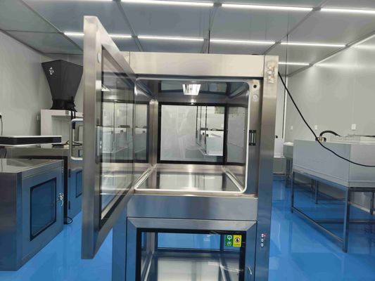 Dual-Chamber Stainless Steel Electronic Interlock Pass Box with UV Sterilization for Cleanroom Contamination Control