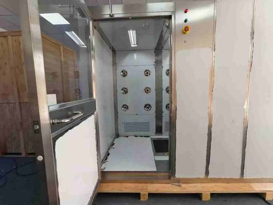 Corner Air Shower with Sole Cleaning Function | Cleanroom Entry Portal