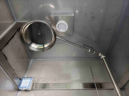 Emergency Safety Shower & Eyewash Room – Stainless Steel Enclosure