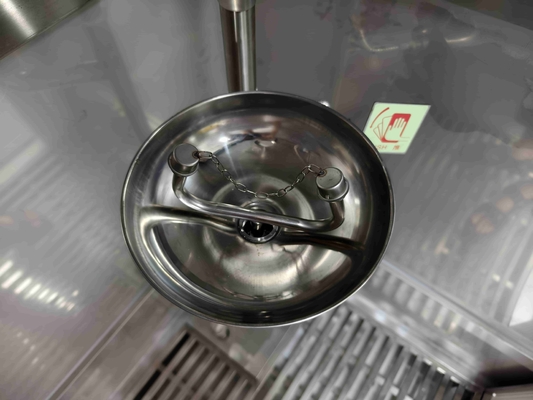 Emergency Safety Shower & Eyewash Room – Stainless Steel Enclosure