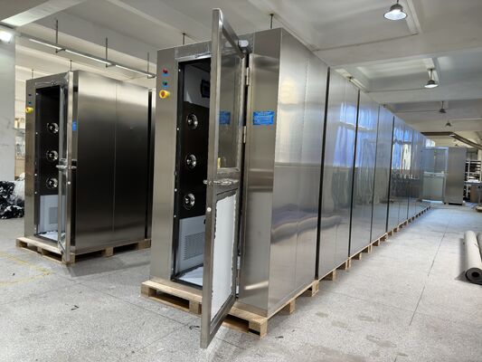 Smart Sliding-Door Air Shower with Facial Recognition and Stainless Steel Construction for Personnel Decontamination
