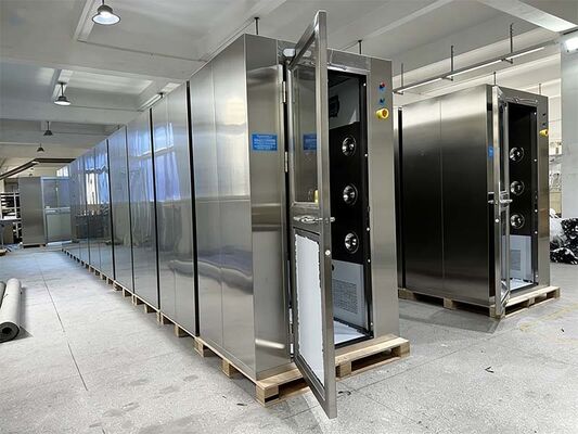 Smart Sliding-Door Air Shower with Facial Recognition and Stainless Steel Construction for Personnel Decontamination