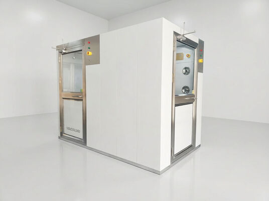 Corner Air Shower with Sole Cleaning Function | Cleanroom Entry Portal