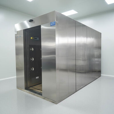 ISO 14644 Certified Cleanroom Air Shower with Automatic Sliding Door and Heavy-Duty Steel Construction