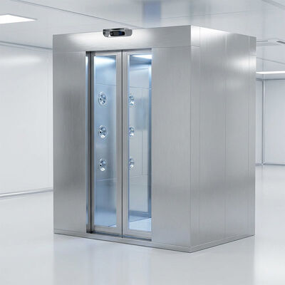 ISO 14644 Certified 201 Stainless Steel Air Shower with Automatic Sliding Door for Cleanroom Decontamination