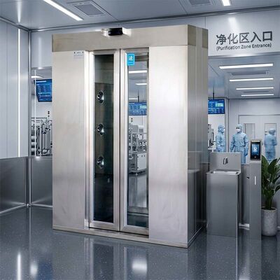 ISO-Certified Dual-Person Air Shower | Auto Door & 201 Stainless | 1600x1500x2100mm Rapid Airflow