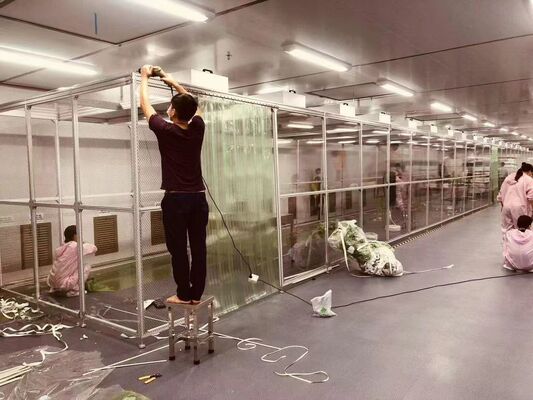 ISO Class 5 Cleanroom Booth with Anti-Static Aluminum Construction and Adjustable Airflow Control