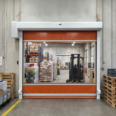 Wind-Resistant High-Speed Roll-Up Door with Radar Sensor & 0.8mm PVC Curtain for Industrial Facilities