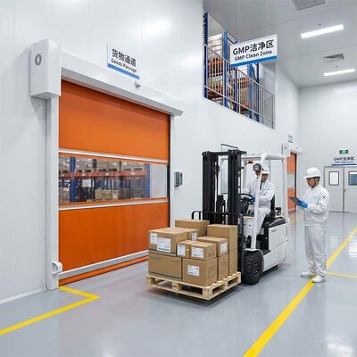 Fire-Resistant High-Speed Roll-Up Door with 1.2mm PVC Window and 0.6-2.5m/s Adjustable Speed