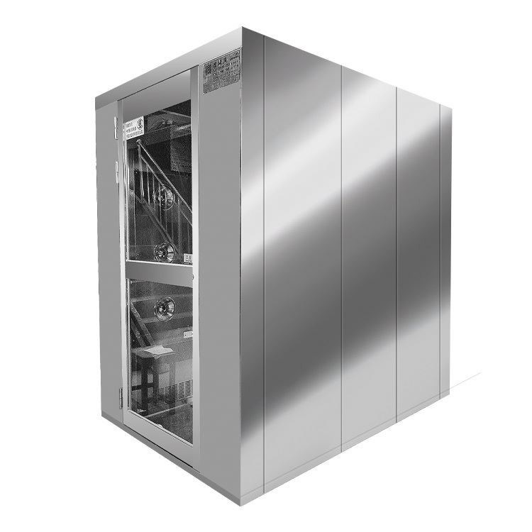 Industrial Air Shower for High-Traffic Zones with 201 Stainless Steel Construction and Dual HEPA Jets ISO-Certified