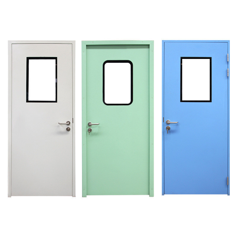 Modern Polymer Cleanroom Steel Door with Double Glazing and Sound Insulation for Hospitals