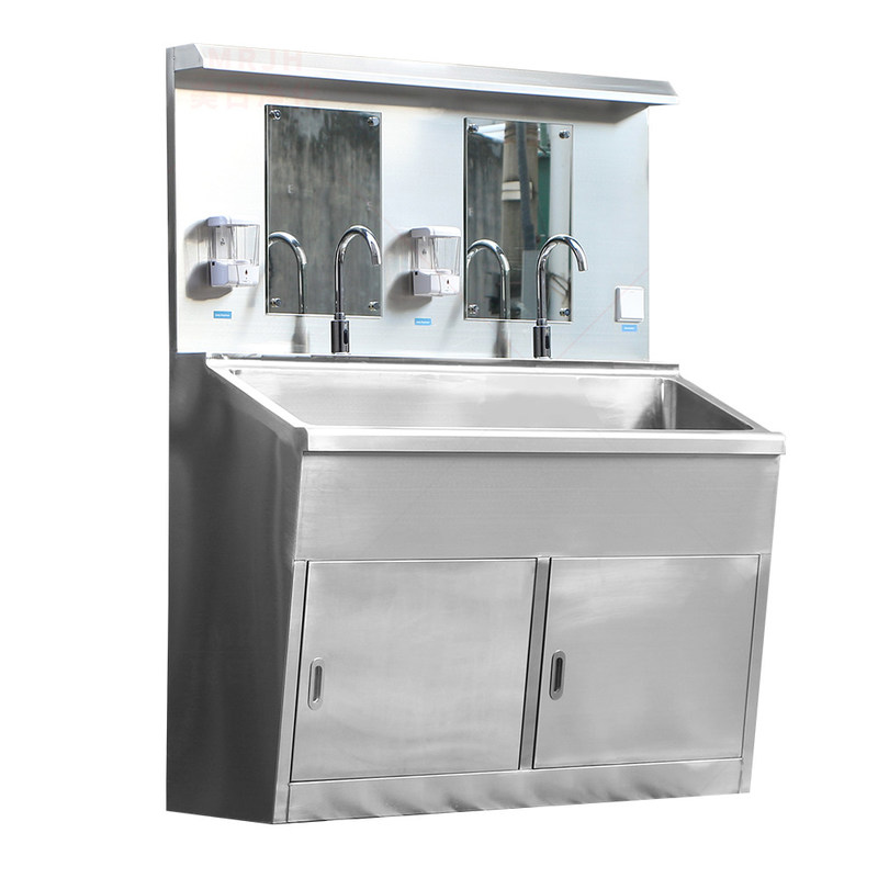 304 Stainless Steel Double-Person Medical Grade Hand Wash Sink for Laboratories and Electronics Cleaning