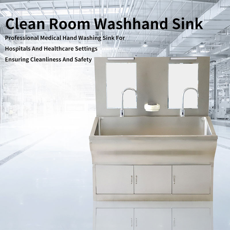Custom Supported Double-Person Hand Wash Sink in 304 Stainless Steel for Health Care Equipment