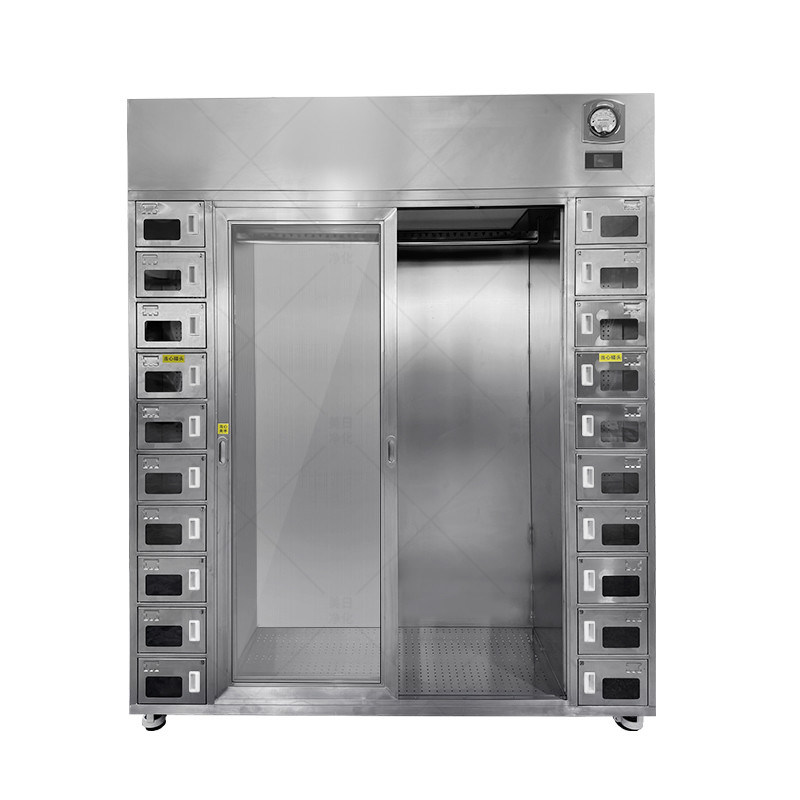 Stainless Steel Cleanroom Garment and Shoe Cabinet with Dual-Zone ISO 14644 Compliance and 40-Person Capacity