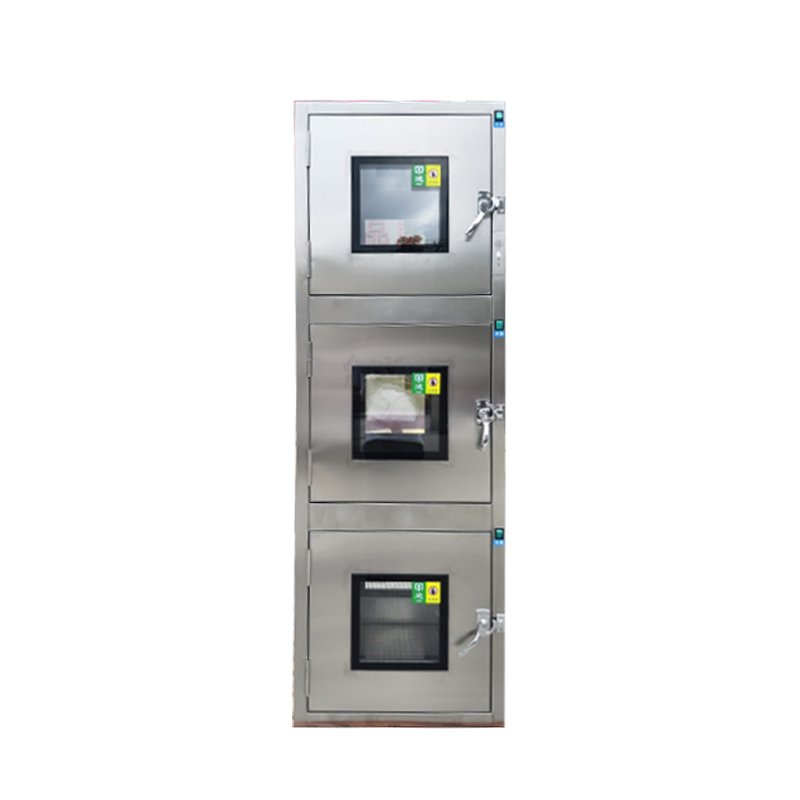 Triple-Layer Mechanically Interlocked Pass Box with UV Sterilization and 304 Stainless Steel Construction