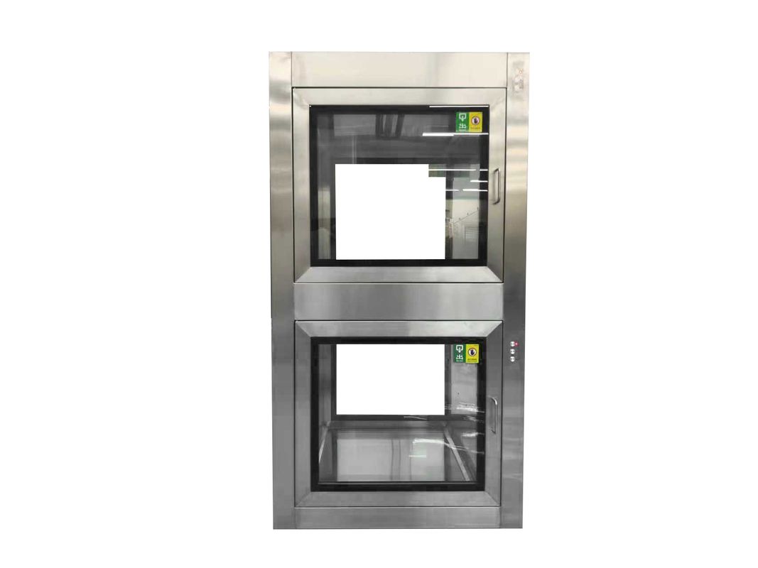 Dual-Chamber Stainless Steel Electronic Interlock Pass Box with UV Sterilization for Cleanroom Contamination Control