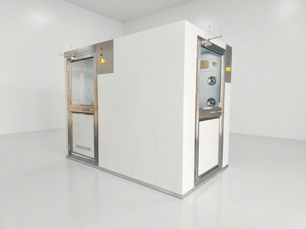 Corner Air Shower with Sole Cleaning Function | Cleanroom Entry Portal