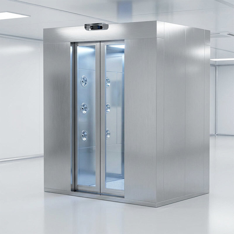 ISO 14644 Certified 201 Stainless Steel Air Shower with Automatic Sliding Door for Cleanroom Decontamination