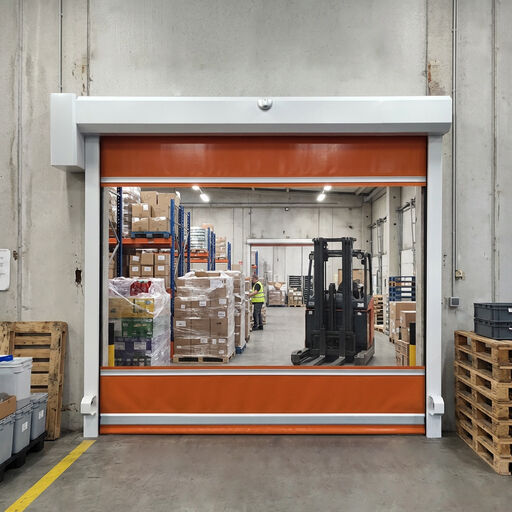 Wind-Resistant High-Speed Roll-Up Door with Radar Sensor & 0.8mm PVC Curtain for Industrial Facilities